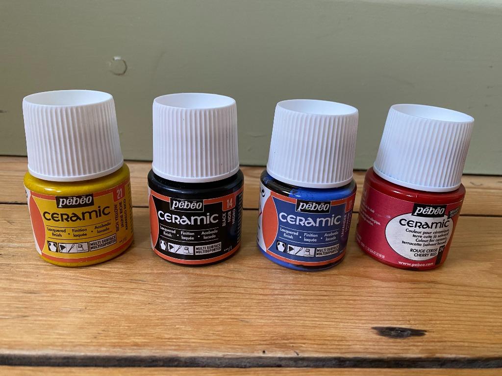 4 potjes pebeo verf voor keramiek, amper iets uit! Als nieuw, Enlèvement ou Envoi, Utilisé, Autres types