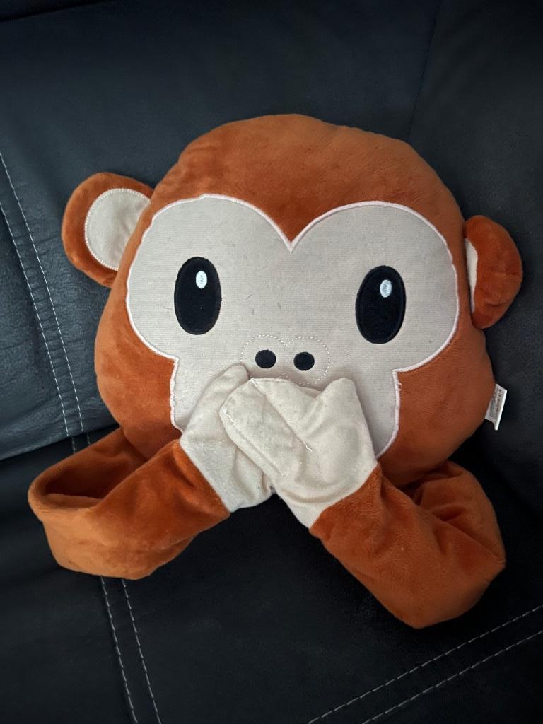 Kussentje emoji horen-zien en zwijgen, Kinderen en Baby's, Speelgoed | Knuffels en Pluche, Ophalen of Verzenden