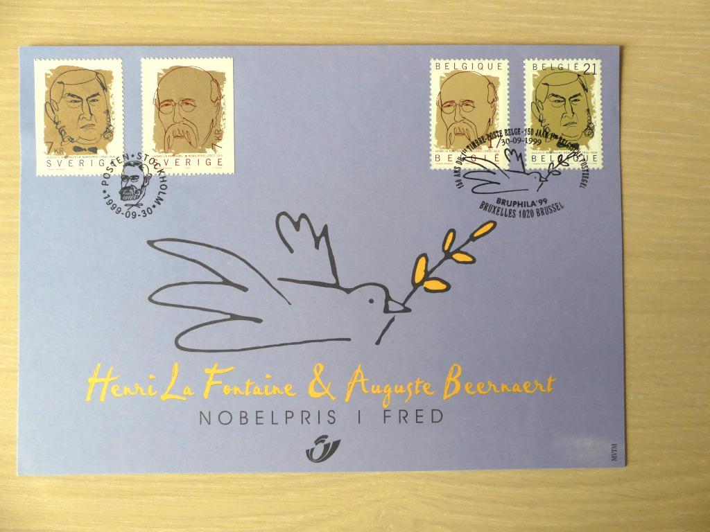 Carte souvenir 1999 :  Belgique / Suéde (2838/39), Enlèvement ou Envoi