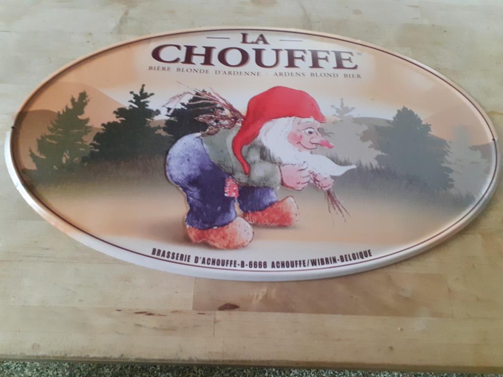 SUPERBE ENSEIGNE A SUSPENDRE ,PLAQUE EN METAL LA  CHOUFFE, Enlèvement ou Envoi, Comme neuf, Autres types, Autres marques