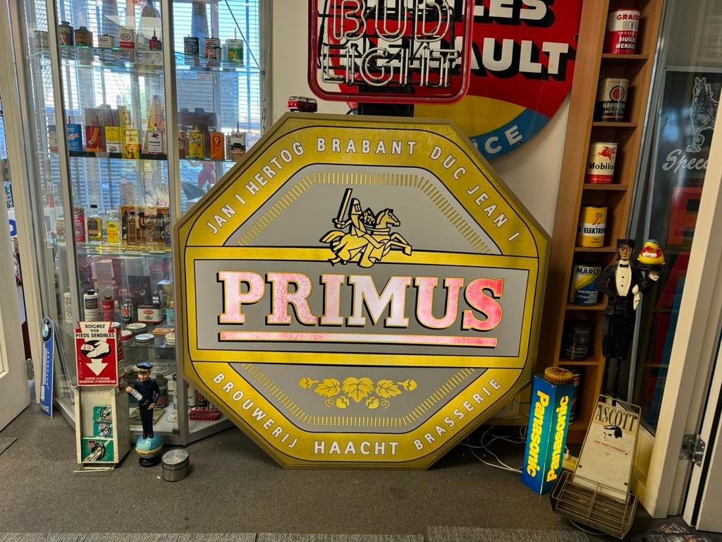PRIMUS bier oude reclame lichtbak XL, Ophalen, Gebruikt, Reclamebord, Plaat of Schild, Overige merken