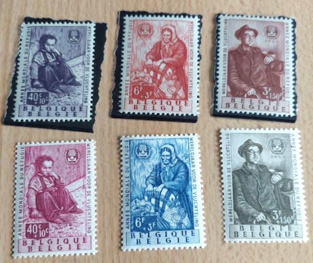 reeks van 6 postzegels wereldjaar van de vluchteling  1960, Postzegels en Munten, Verzenden, Orginele gom, Zonder stempel, Postfris