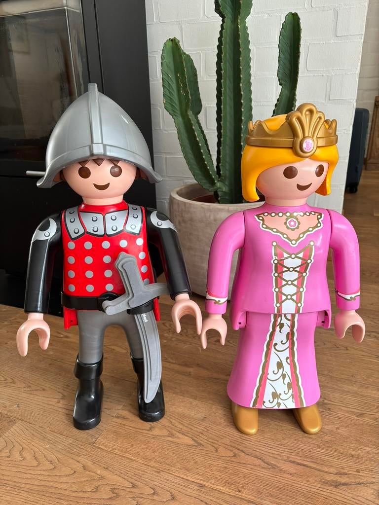 XXL playmobil ridder en jonkvrouw, Kinderen en Baby's, Speelgoed | Playmobil, Ophalen, Gebruikt