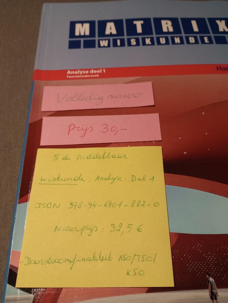 Matrix wiskunde 5de middelbaar NIEUW analyse deel 1, Boeken, ASO, Wiskunde A, Nieuw, Ophalen of Verzenden