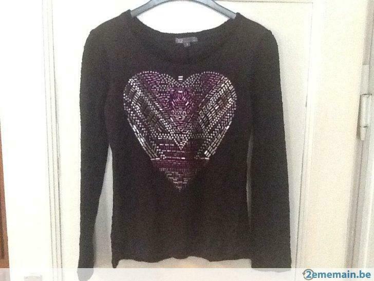 Pull à col rond avec cœur, Ophalen of Verzenden, Gebruikt, Meisje, Trui of Vest