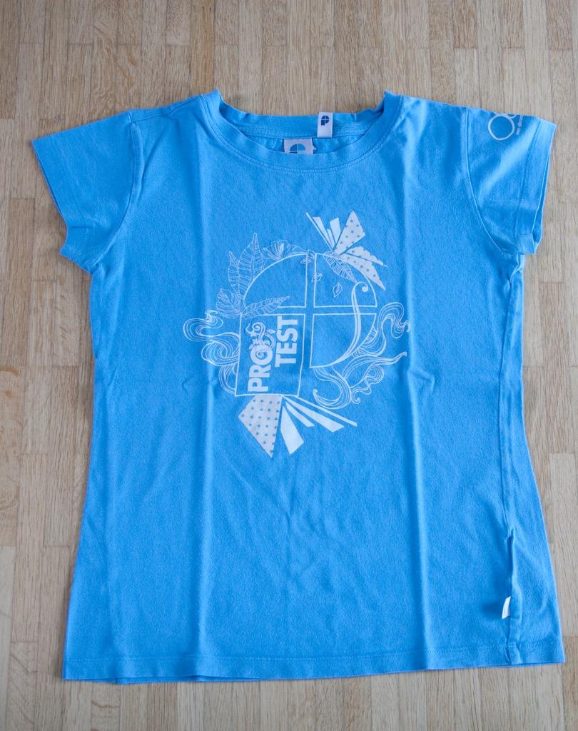 Blauwe protest t-shirt - maat 152, Ophalen of Verzenden, Zo goed als nieuw, Meisje, Shirt of Longsleeve