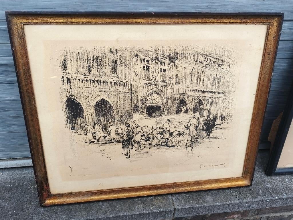 Lithographie signe Paul hagemans, Antiek en Kunst, Ophalen of Verzenden