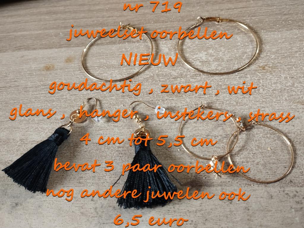 719. Parure : boucles d'oreilles, NEUF, frais de port inclus, Bijoux, Sacs & Beauté, Boucles d'oreilles, Neuf, Pendantes, Noir