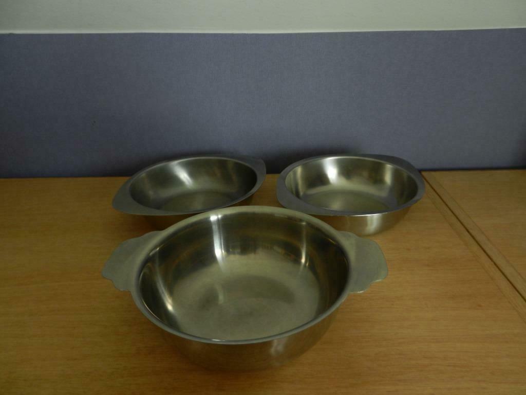 3 inox kommen, Ophalen of Verzenden, Gebruikt