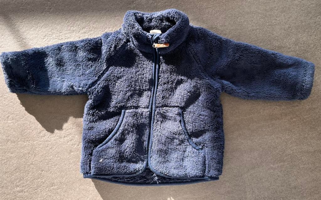 Fleece jasje blauw maat 68 - in heel goede staat, Ophalen of Verzenden, Gebruikt, Jongetje of Meisje, Jasje