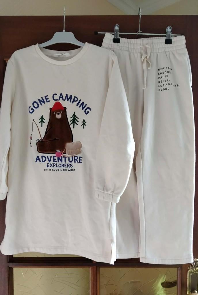 set meisje pull / jogging broek maat 134 - 140, Meisje, H&M, Ophalen of Verzenden, Zo goed als nieuw