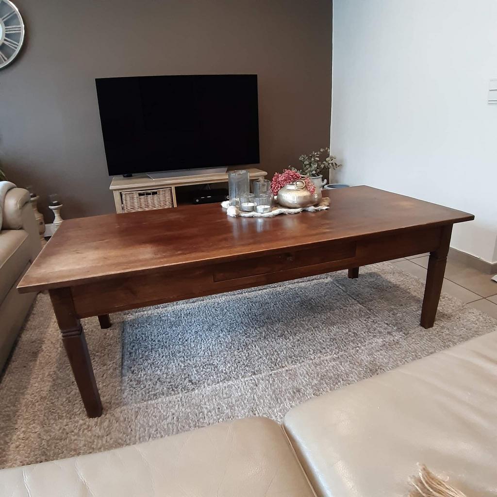 Zware antieke salontafel, Huis en Inrichting, Tafels | Salontafels, Ophalen, Gebruikt, 50 tot 75 cm, 50 tot 100 cm