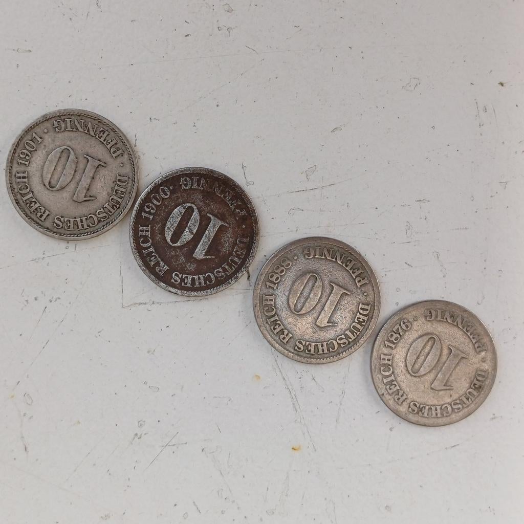 4 Duitse munten vanaf 1876, Ophalen of Verzenden, België