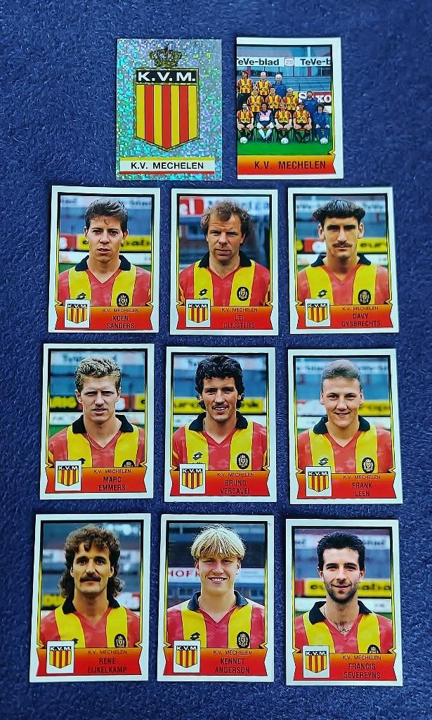 11 versch. Panini stickers voetbal ' FB 1992 - KV Mechelen ', Hobby en Vrije tijd, Stickers en Plaatjes, Nieuw, Meerdere stickers