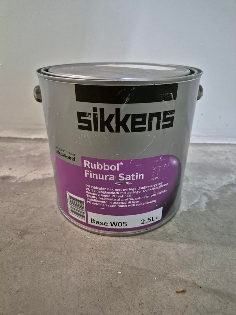 Peinture Sikkens Rubbol Finura Satin 2,5 L (gris clair), Bricolage & Construction, Peinture, Vernis & Laque, Enlèvement ou Envoi