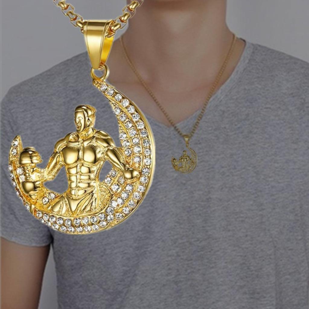 super pendentif bodybulder en acier inoxidable, Envoi, Neuf