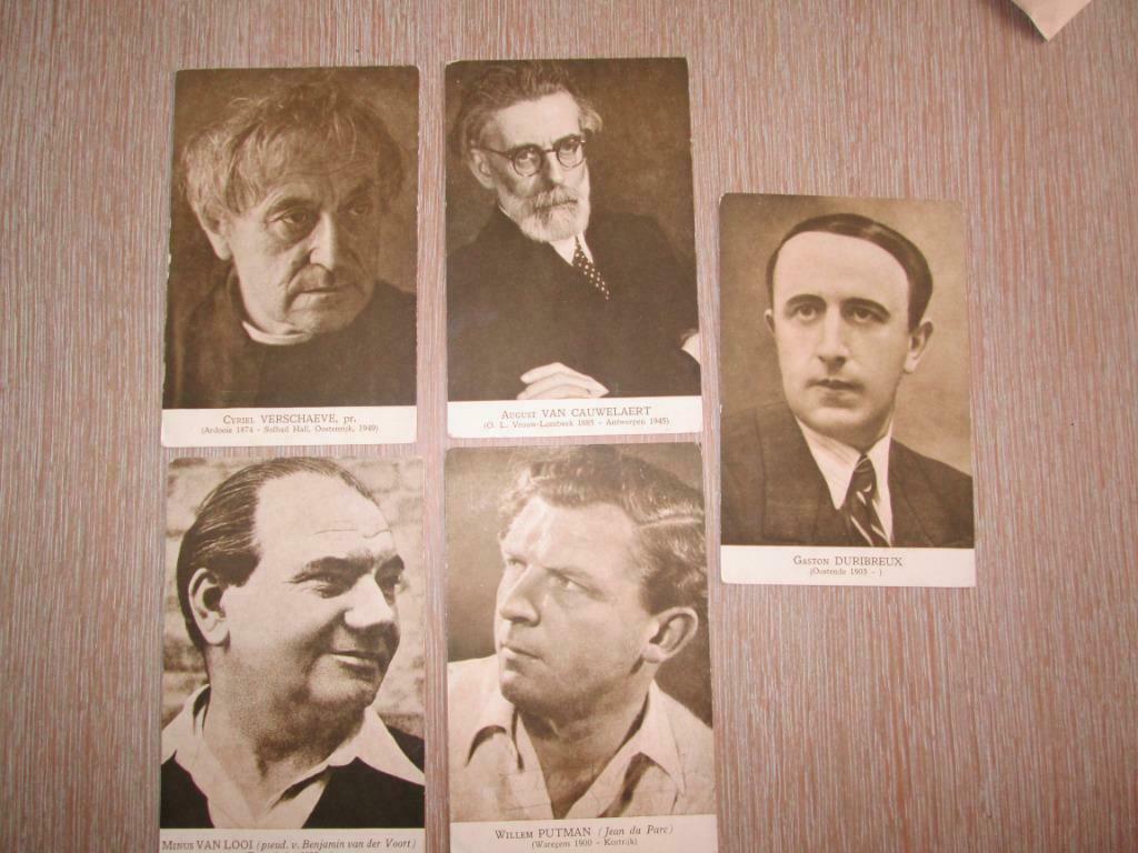 5 postkaarten van auteurs, Verzenden, Antwerpen
