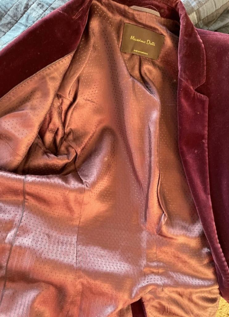 Blazer en velours violet par Massimo Dutti, Taille 36 (S), Porté, Violet, Enlèvement ou Envoi