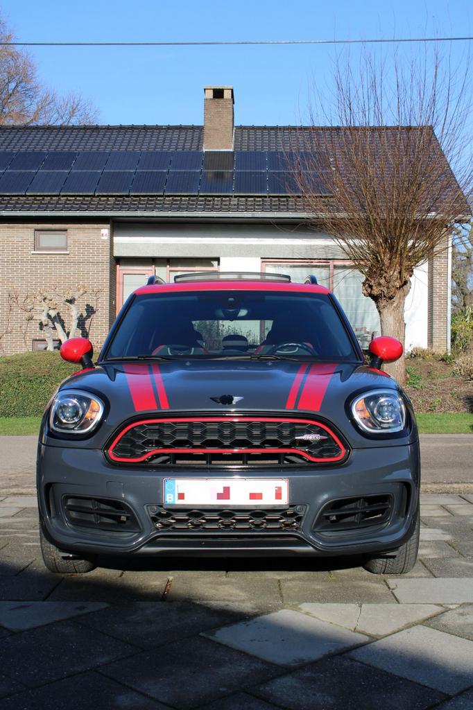 Mini Countryman JCW 4all en bon état, joli anthracite/rouge, Autos, Rouge, Cuir et Alcantara, Euro 6, Countryman