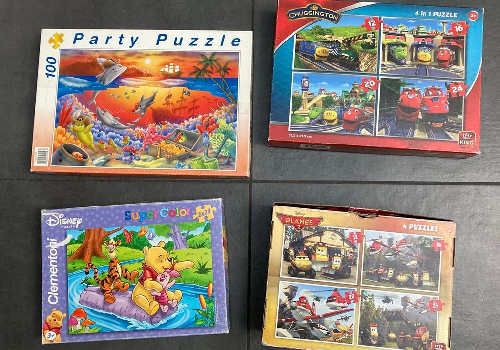 Puzzels disney, chuggington, planes dolfijnen, Ophalen of Verzenden, Zo goed als nieuw