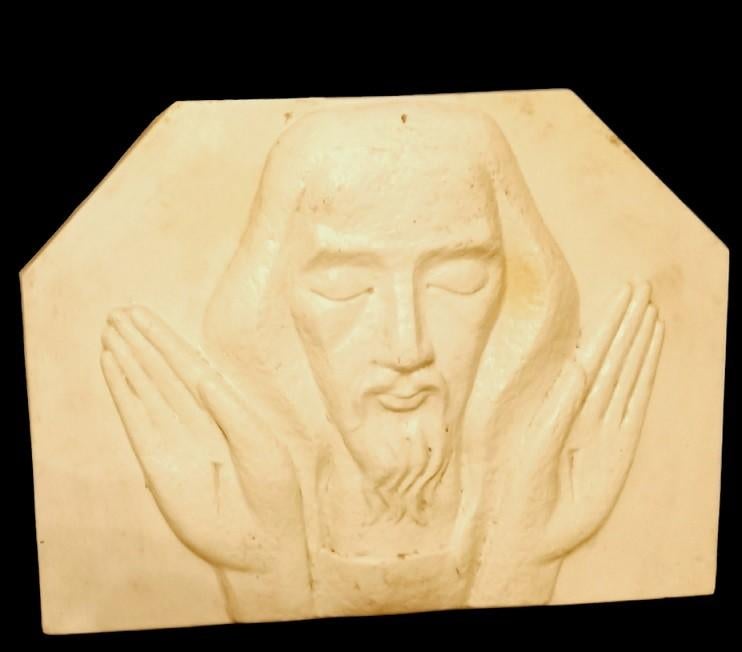 zware Jezus Christus stenen plaket, Antiek en Kunst, Antiek | Religieuze voorwerpen, Ophalen
