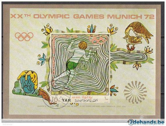 YAR 1971 Yemen XX Olympic Games Munich 1972, Postzegels en Munten, Ophalen of Verzenden