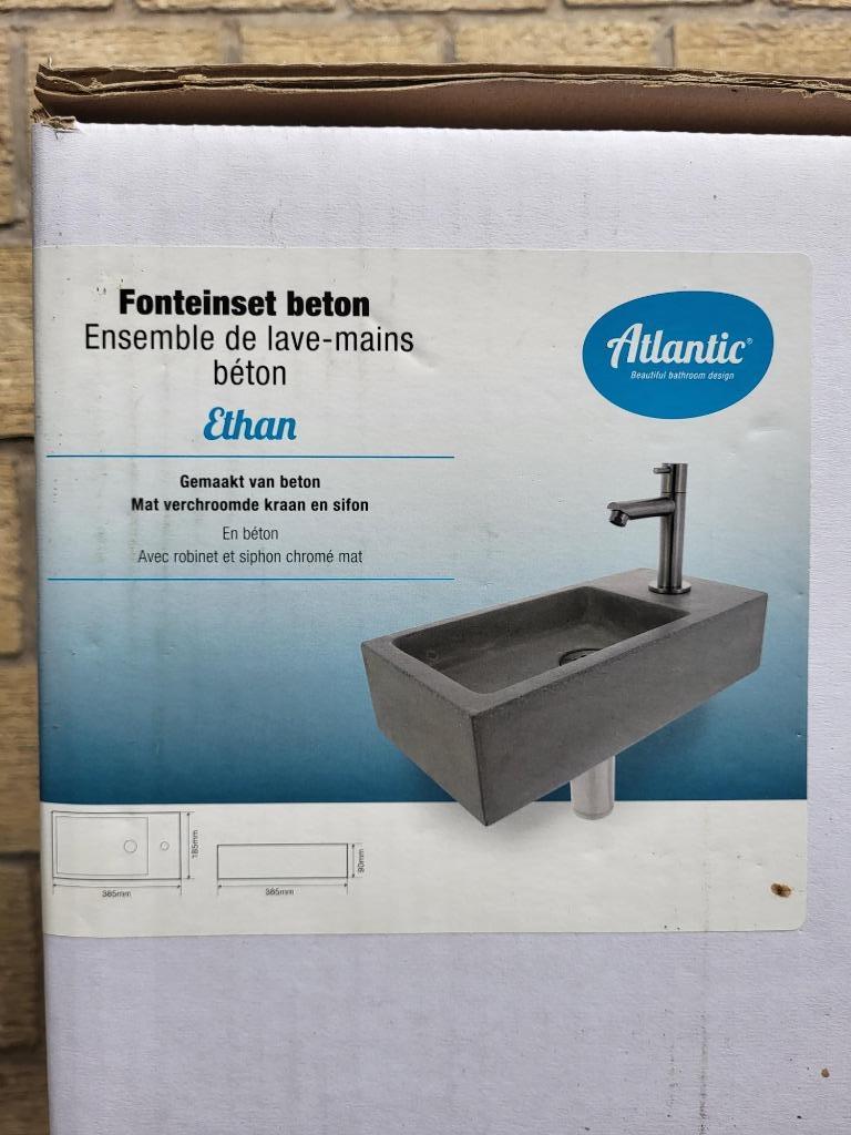 Wastafel beton met kraan en sifon NIEUW, Enlèvement, Neuf, Pierre, Lavabo