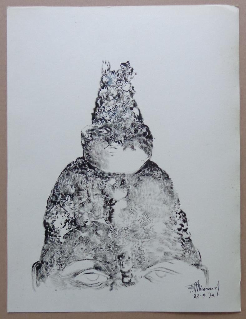 FRANS MINNAERT / FIGUUR / ORIGINEEL WERK / 40x30cm / SIG, Ophalen of Verzenden