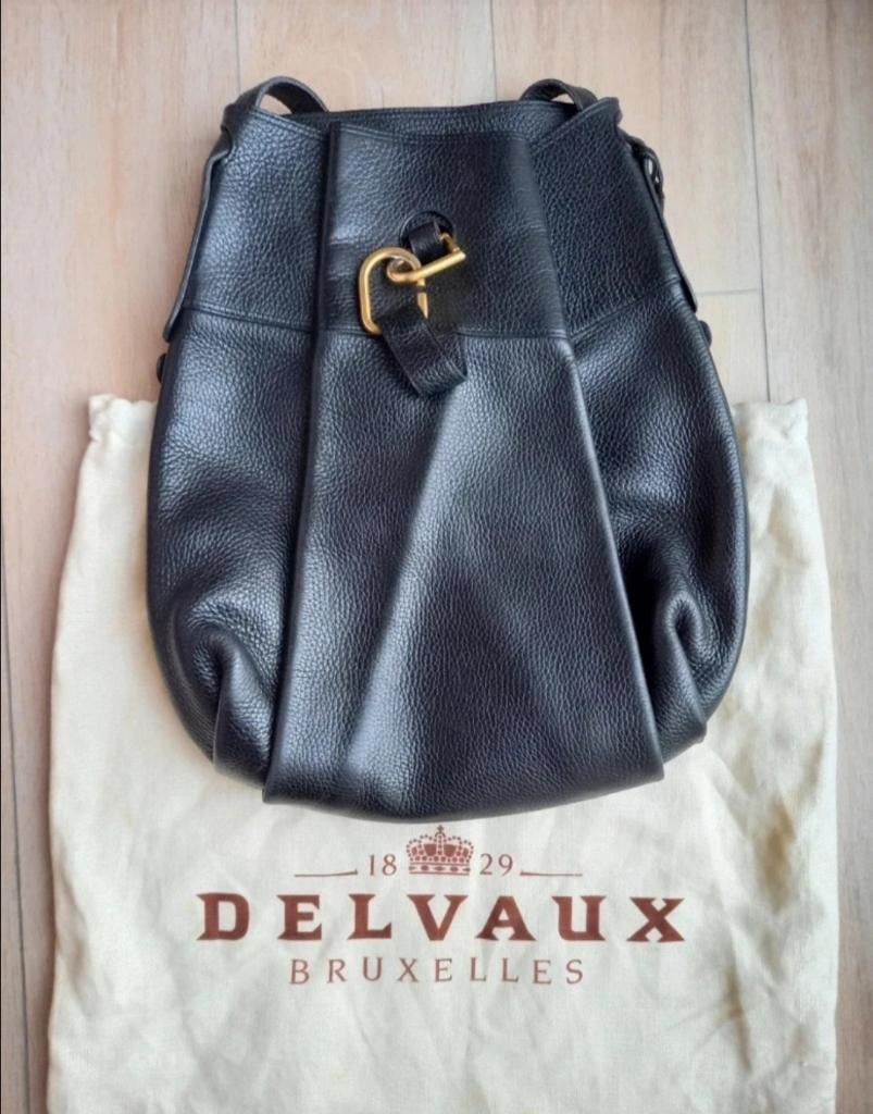 Delvaux Faust, Zwart, Zo goed als nieuw, Leer, Ophalen