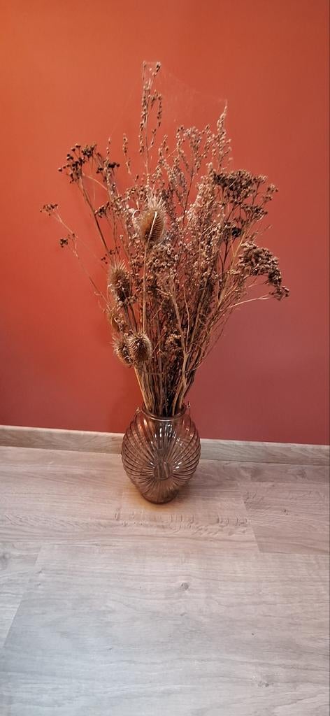 Vaas met bloemen, Huis en Inrichting, Woonaccessoires | Droogbloemen, Ophalen, Zo goed als nieuw