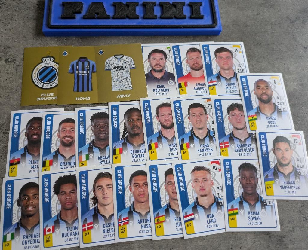 Panini FOOTBALL 2022/23 22 AUTOCOLLANTS CLUB BRUGGE FOOTBALL, Enlèvement ou Envoi, Neuf
