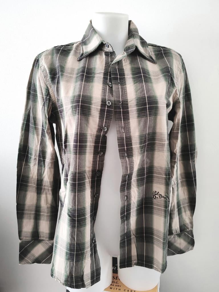 DIESEL chemise À Carreaux kaki taille M, Enlèvement ou Envoi, Comme neuf, Beige