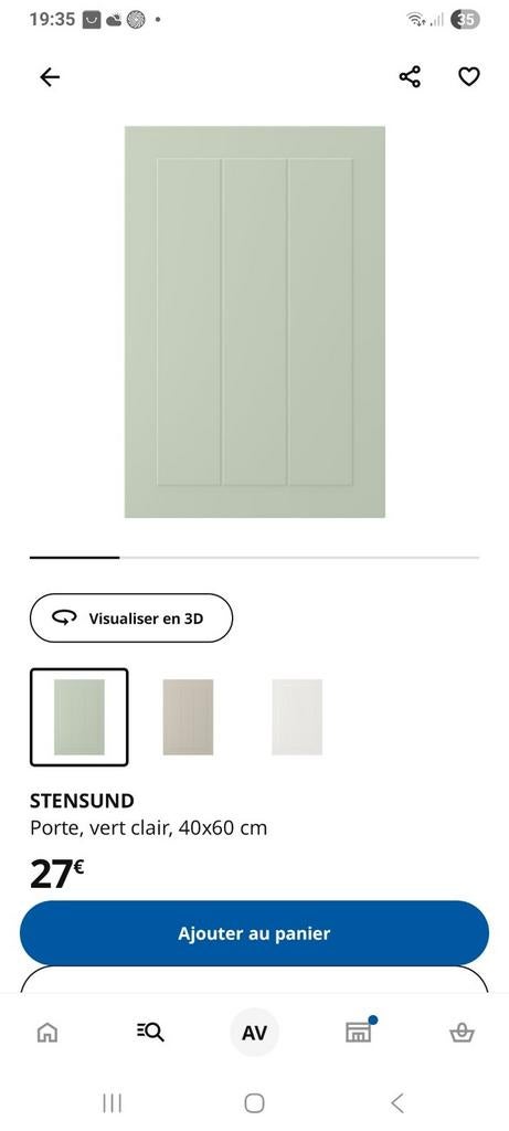 Porte cuisine ikea stensund verte 40/60, Enlèvement, Comme neuf