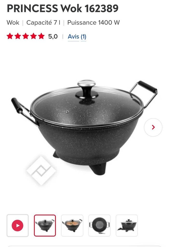 Wok electrique Princess neuf, Enlèvement ou Envoi, Neuf, Wok