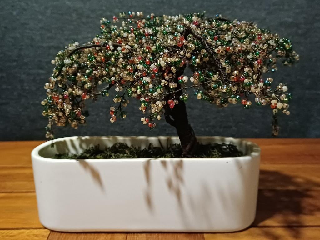 Decoratief bonsaiboompje met kralen, Ophalen of Verzenden