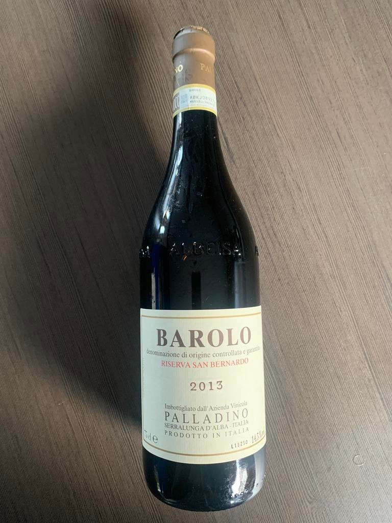 Barolo riserva san bernardino Palladino 2013, Verzamelen, Wijnen, Zo goed als nieuw, Ophalen