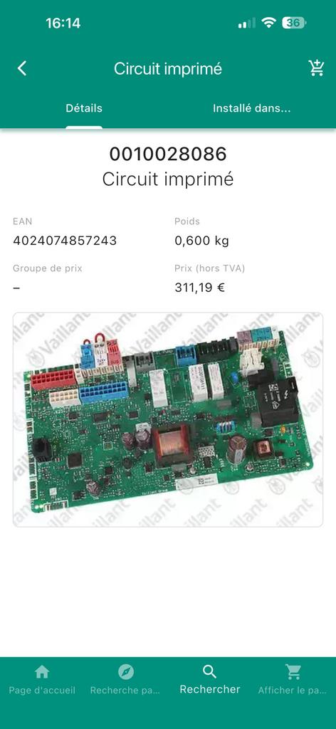 Carte électronique Vaillant pour VC murale gaz, Enlèvement, Comme neuf