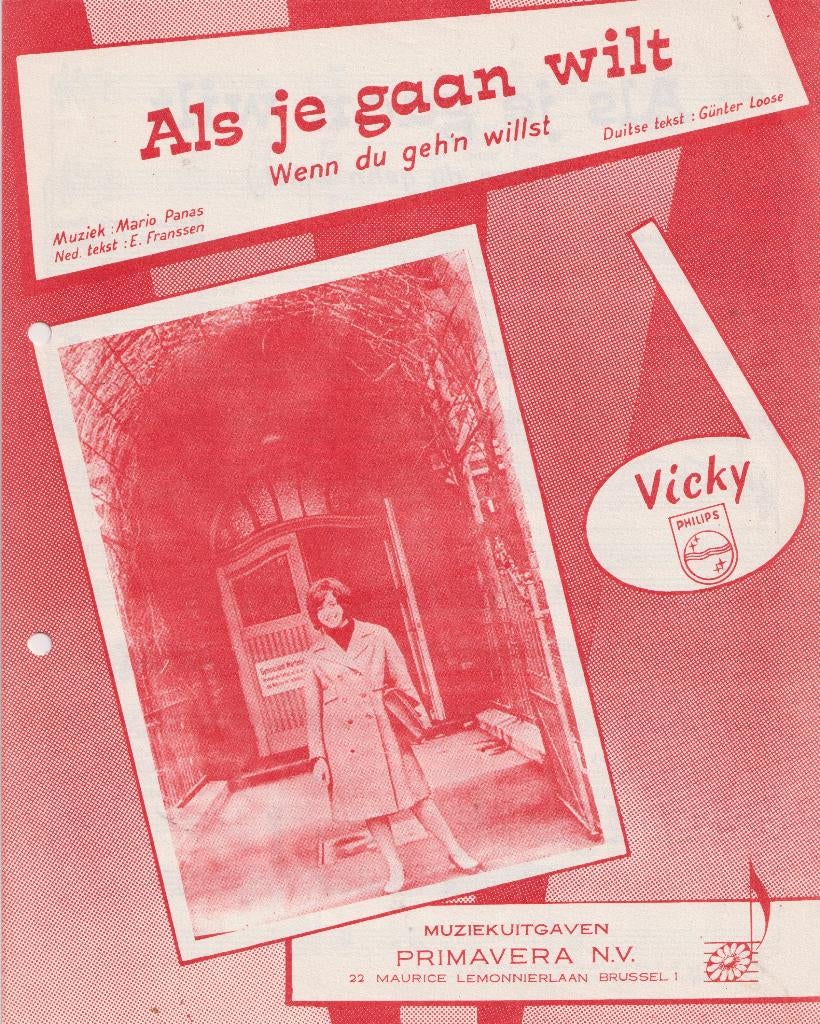Vicky Leandros - Vicky – Wenn du geh’n willst – Bladmuziek, Musique & Instruments, Partitions, Enlèvement ou Envoi, Utilisé, Artiste ou Compositeur