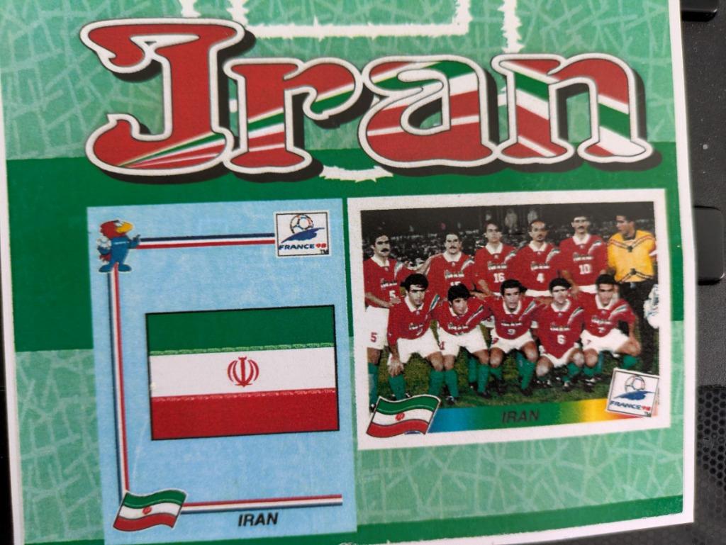 COUPE DU MONDE DE PANINI FOOTBALL FRANCE 98 IRAN : rouge ! !, Hobby & Loisirs créatifs, Autocollants & Images, Envoi, Neuf