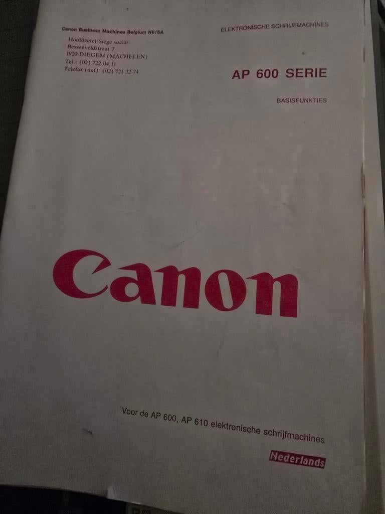 Typemachine Canon AP 600, Ophalen