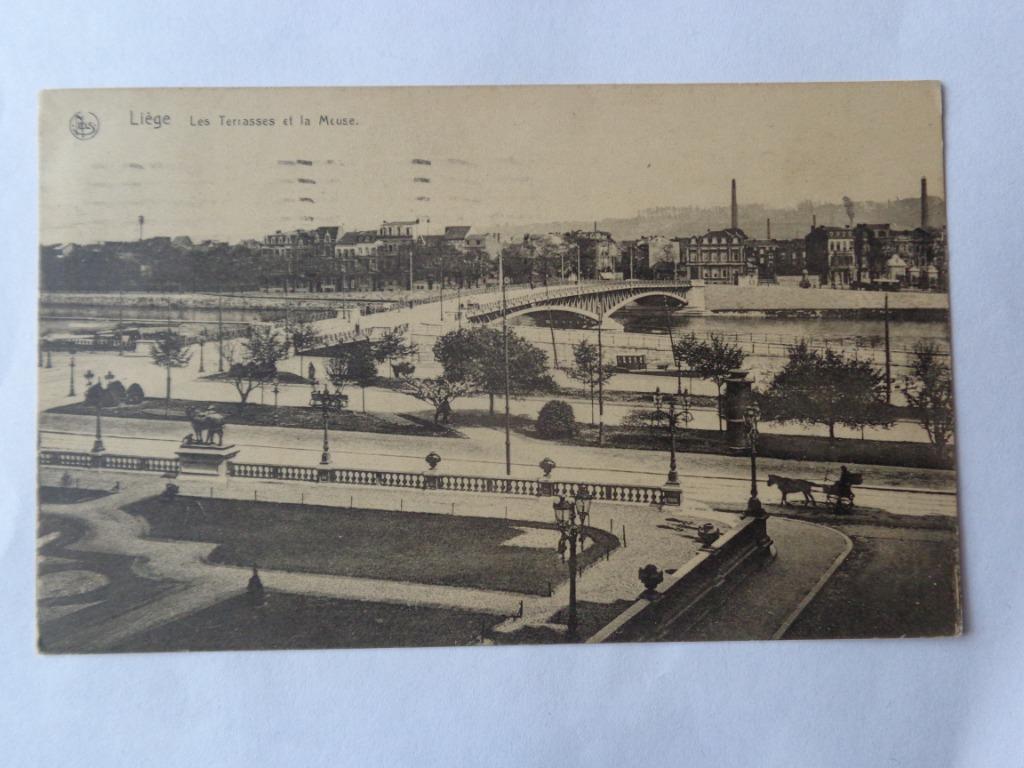 1 ancienne carte postale de Liège (les terrasses et la Meuse, Enlèvement, Liège