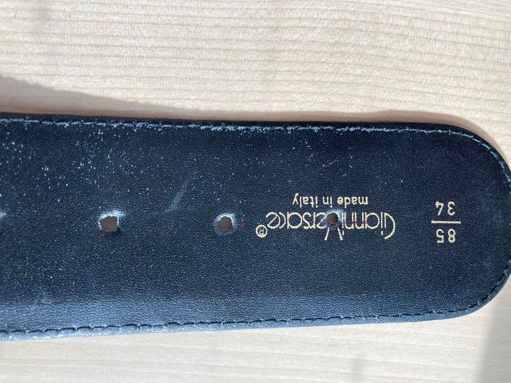 Blauw lederen ceintuur Gianni Versace Maat 85, Ophalen, Zo goed als nieuw