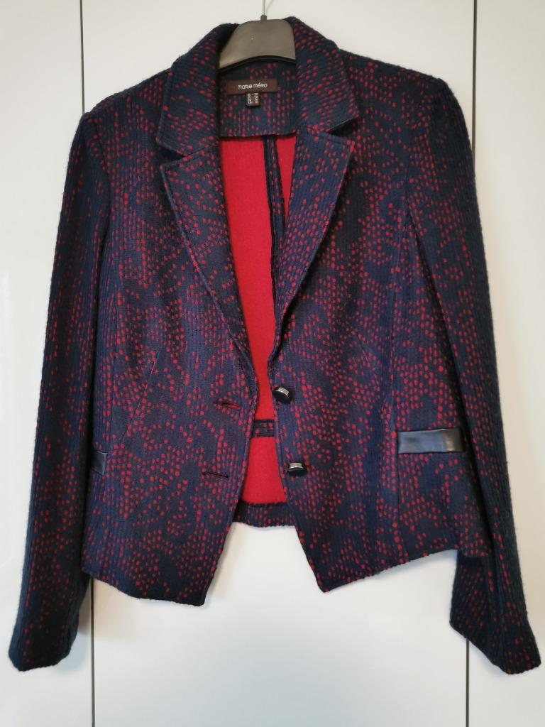 Korte rood/blauwe jas, Kleding | Dames, Jassen | Winter, Maat 38/40 (M), Marie Méro, Ophalen of Verzenden, Gedragen