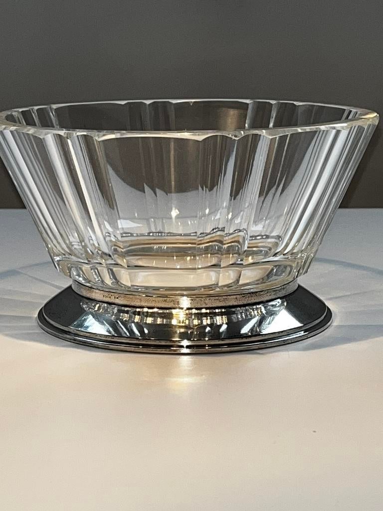 Art Deco kristal Val Saint Lambert kom FORIR 900 zilver voet, Antiek en Kunst, Ophalen of Verzenden