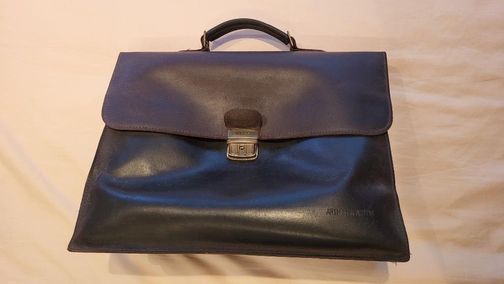 Leren Boekentas Arthur & Aston, Handtassen en Accessoires, Tassen | Schooltassen, Ophalen, Bruin, Aktetas of Boekentas, Leer