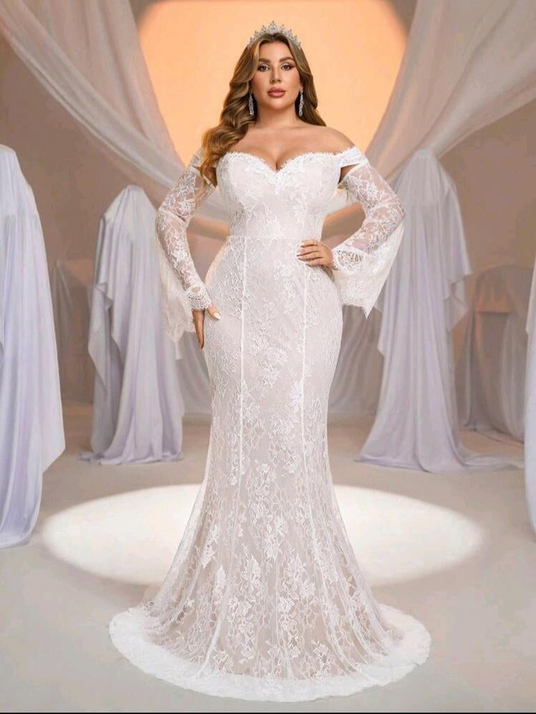 Robe de mariée en dentelle - Grande taille, Enlèvement ou Envoi, Comme neuf, Robe de mariée