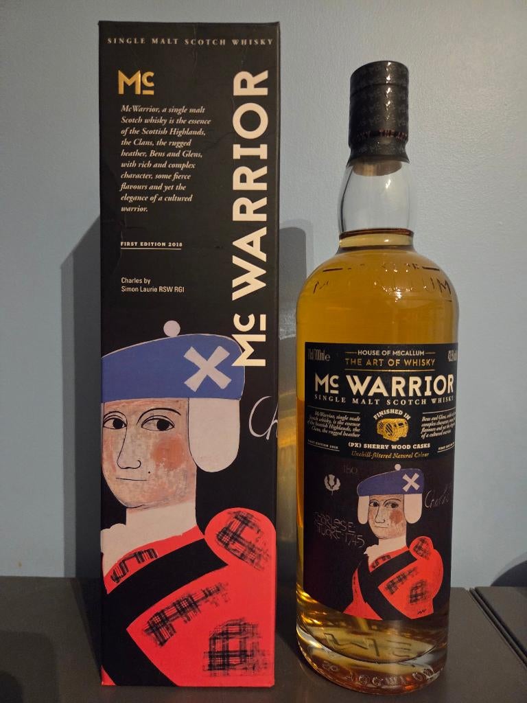 whisky Mc Warrior 2018 sherry wood casks Mc Callum, Ophalen of Verzenden
