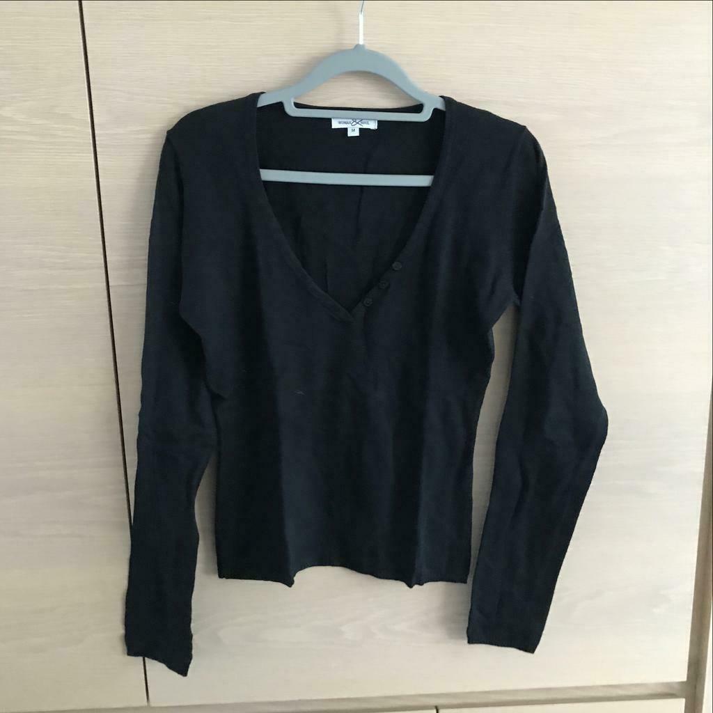 Zwarte trui met V-hals - Woman & Soul - M, Kleding | Dames, Ophalen, Gedragen, Maat 38/40 (M), Zwart