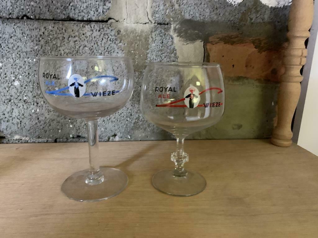 2 bierglazen Wieze, Ophalen, Gebruikt, Bierglas