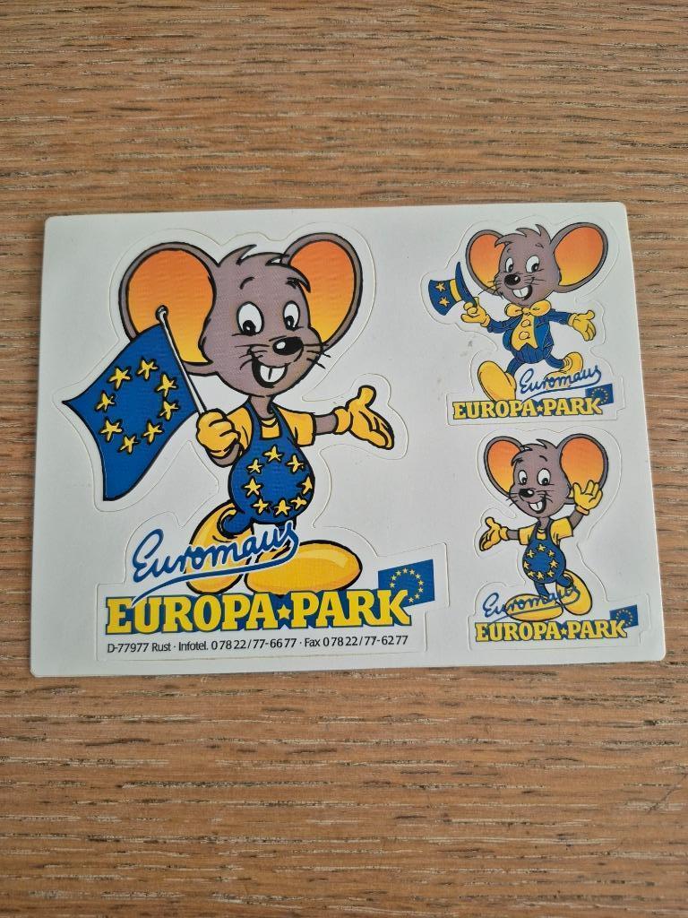 Sticker Europa Park euromaus, Ophalen of Verzenden, Zo goed als nieuw